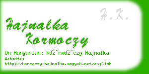 hajnalka kormoczy business card